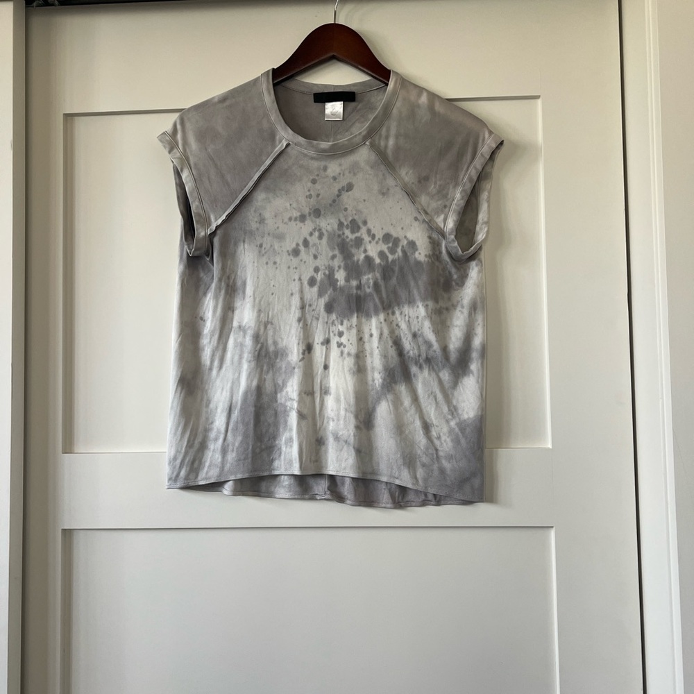 KES NYC Gray Tie-Dye Muscle Tee
